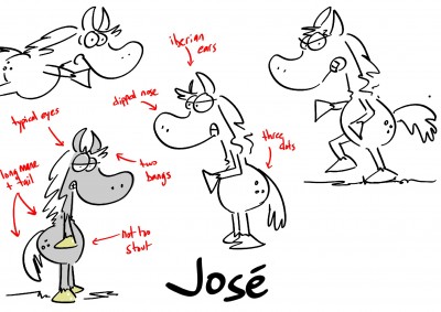Cartoon horse character study Jose