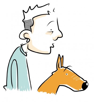 Cartoon boy and cartoon dog adobe ideas