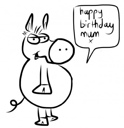 Cartoon birthday pig