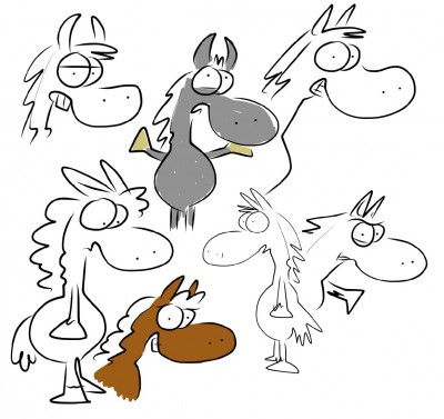 Cartoon horse doodles