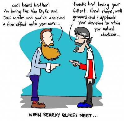 When beardy blokes meet cartoon