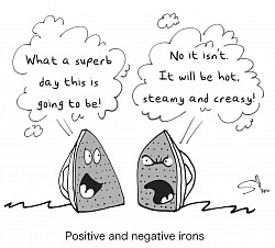 Irons / ions. That iron on the right will spit rubbish onto your white shirt!