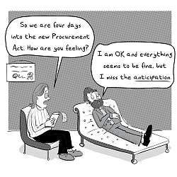And another this time using one of the classic cartoonist setups; the psychiatrist’s couch.
