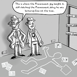 Cops discussing the death of a procurement guy